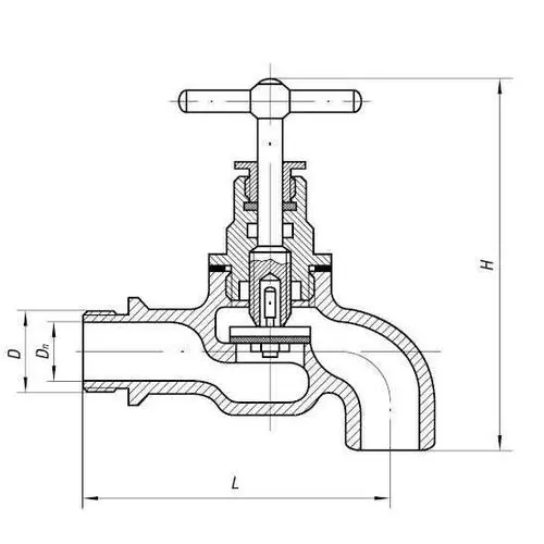Кран водоразборный латунный 20x6 мм ВН 52-60-7 (ИТШЛ.491741.014)